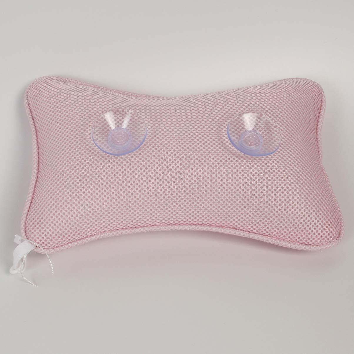 Almohada de Baño Milisten Rosa con Ventosas - Soporte para Cuello