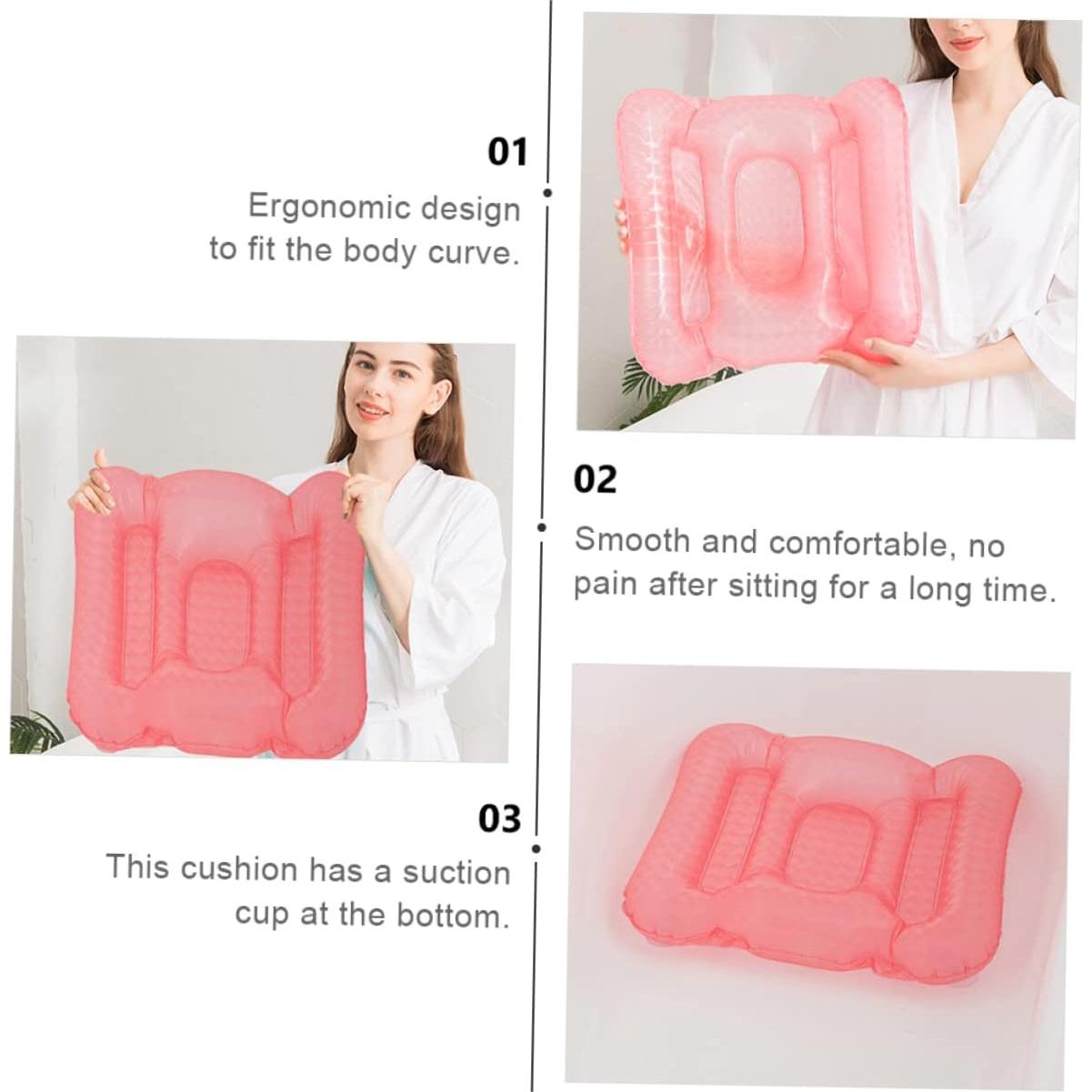 Cojín Inflable para Baño GAROZATION Rosa 56x46cm Ergonómico