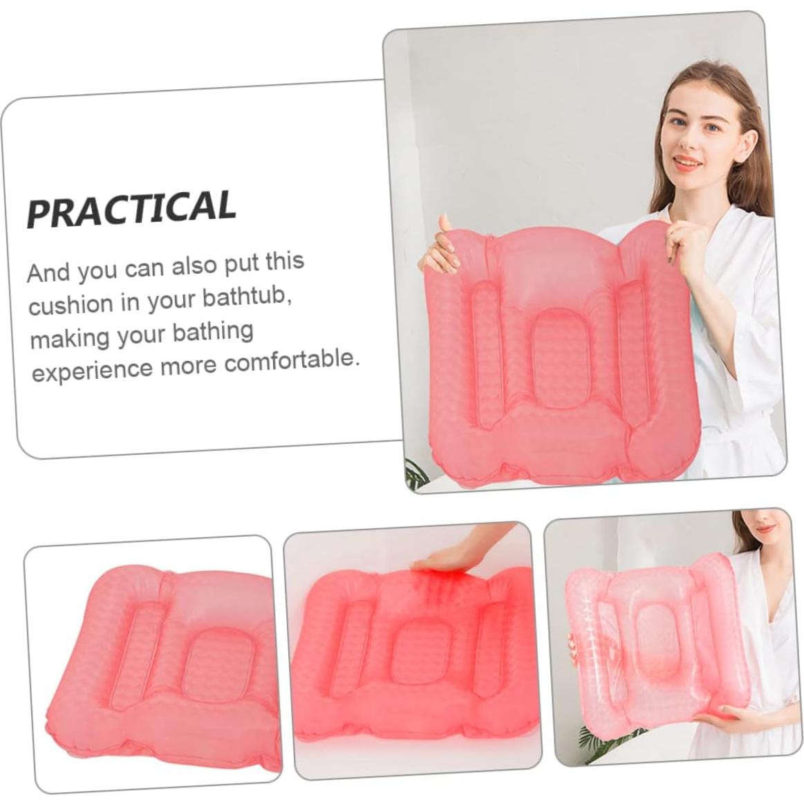 Cojín Inflable para Baño GAROZATION Rosa 56x46cm Ergonómico