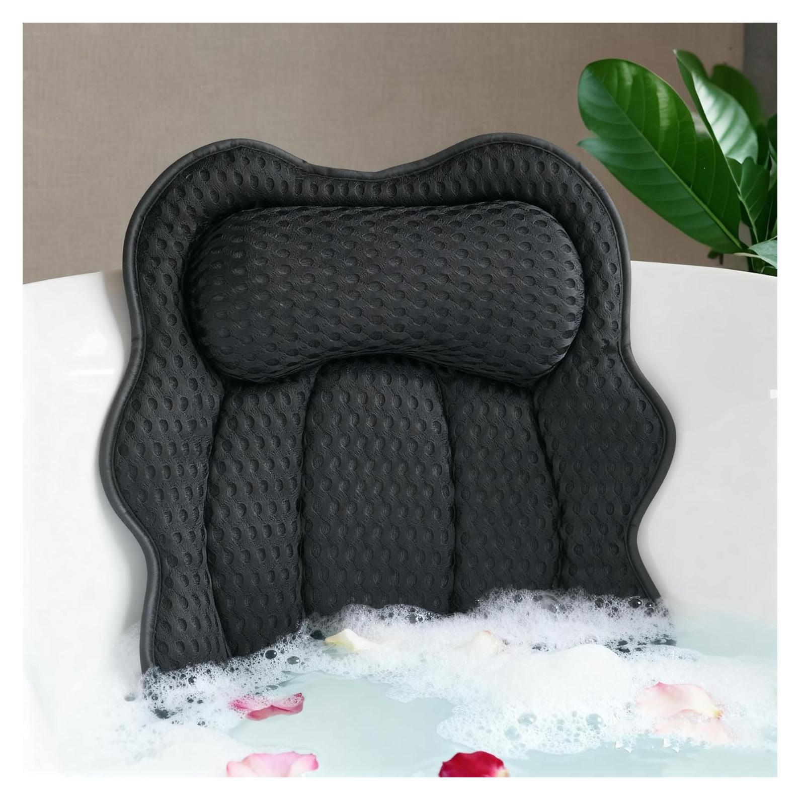 Almohada de Baño Joeyset JSZT-03, Tela 4D Air Mesh, Negra