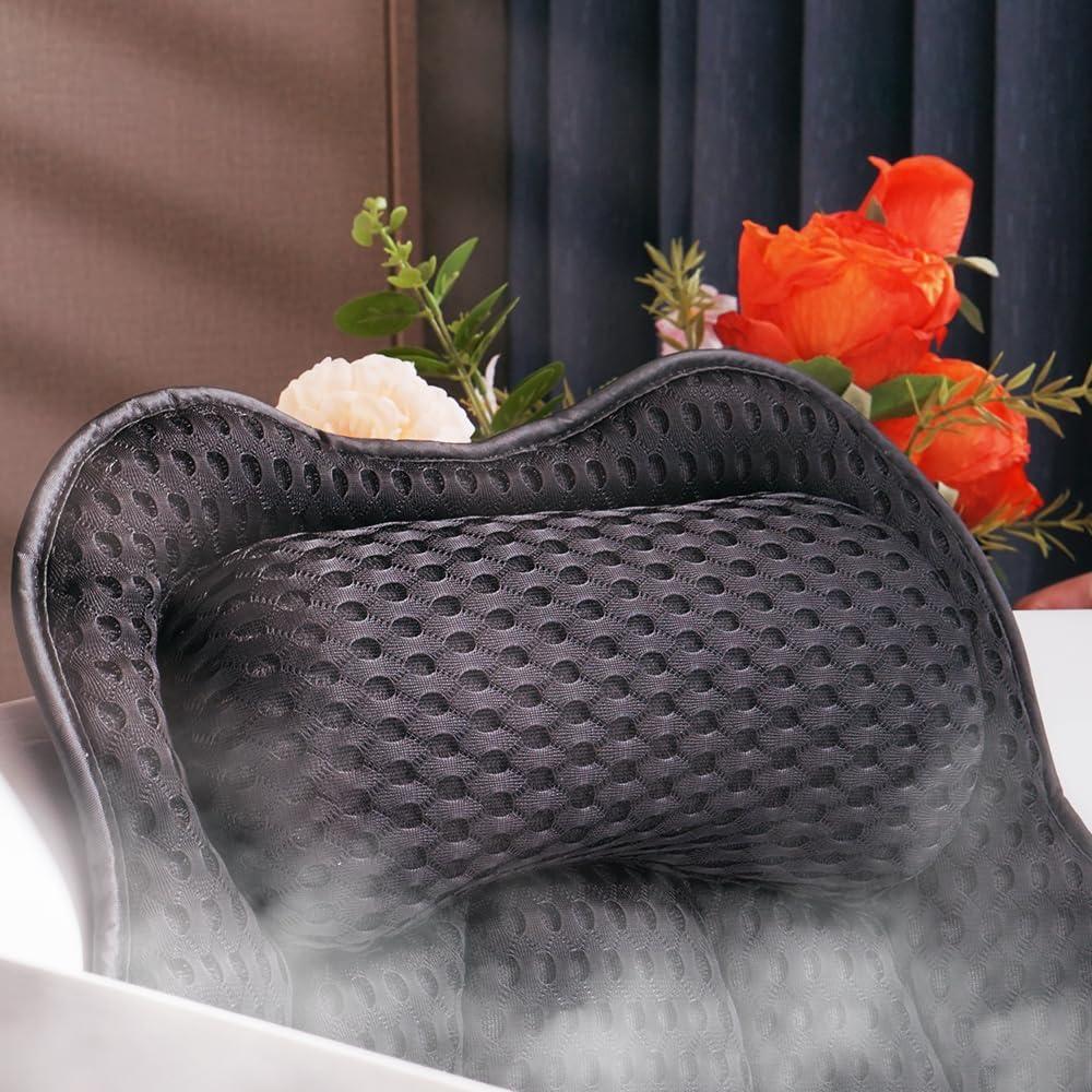 Almohada de Baño Joeyset JSZT-03, Tela 4D Air Mesh, Negra