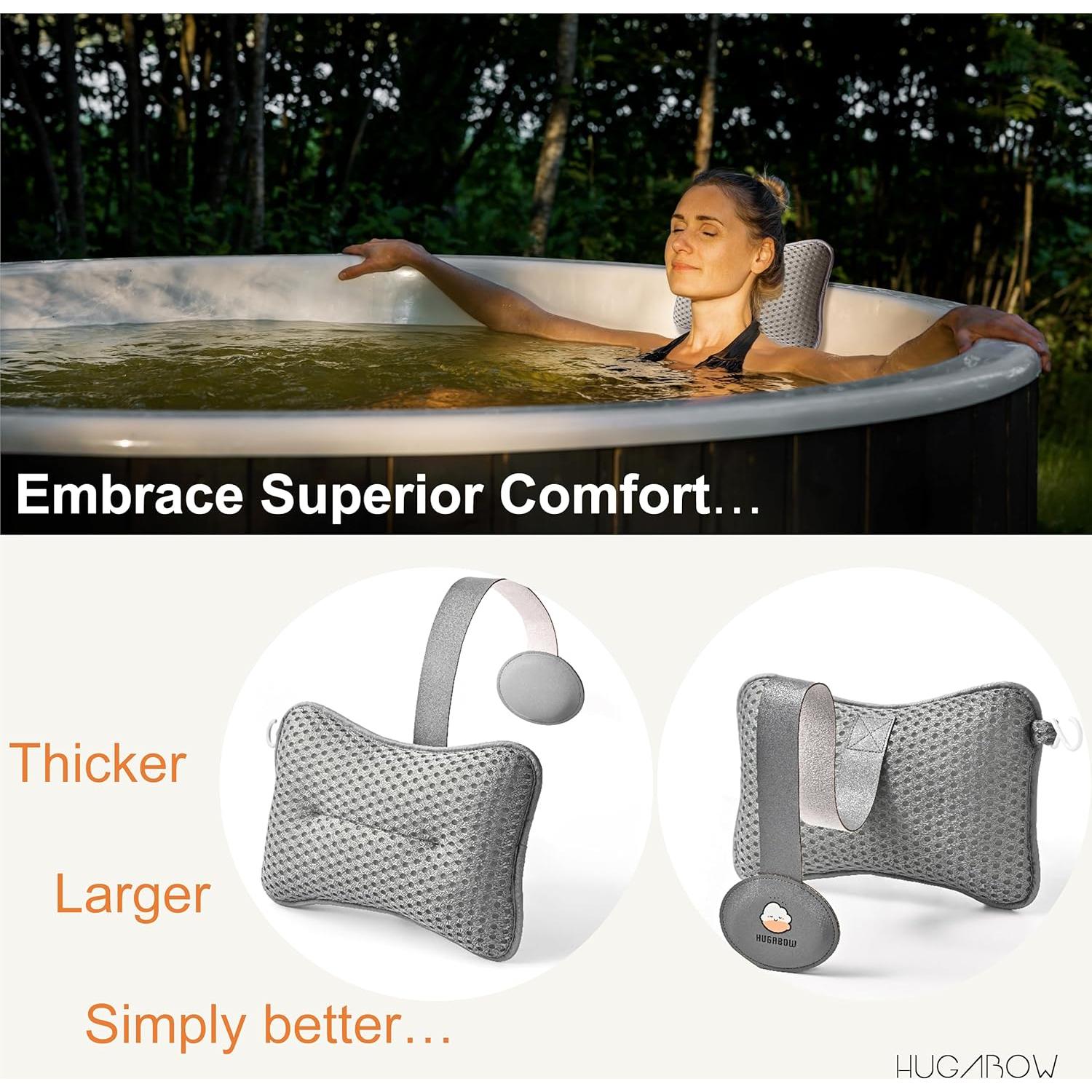 Almohadas Grandes para Jacuzzi Hugabow - Paquete de 2 Gris