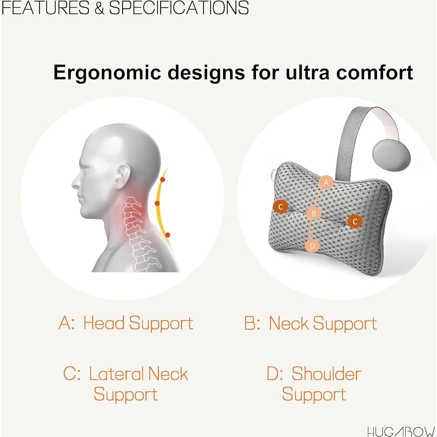 Almohadas Grandes para Jacuzzi Hugabow - Paquete de 2 Gris