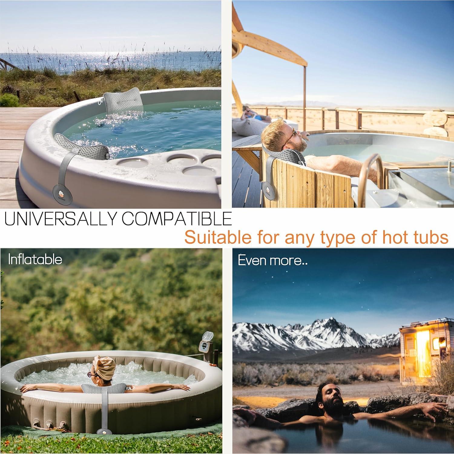 Almohadas Grandes para Jacuzzi Hugabow - Paquete de 2 Gris