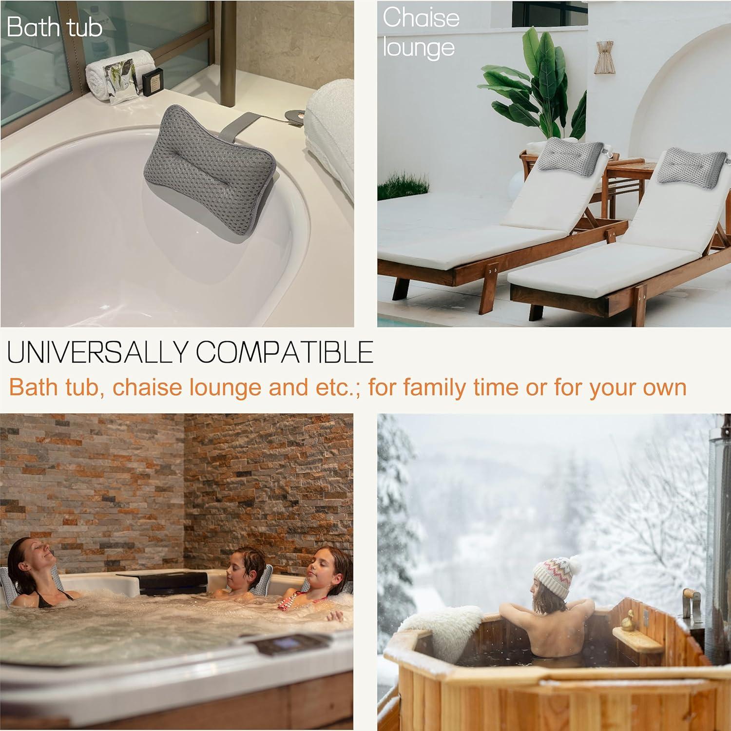 Almohadas Grandes para Jacuzzi Hugabow - Paquete de 2 Gris