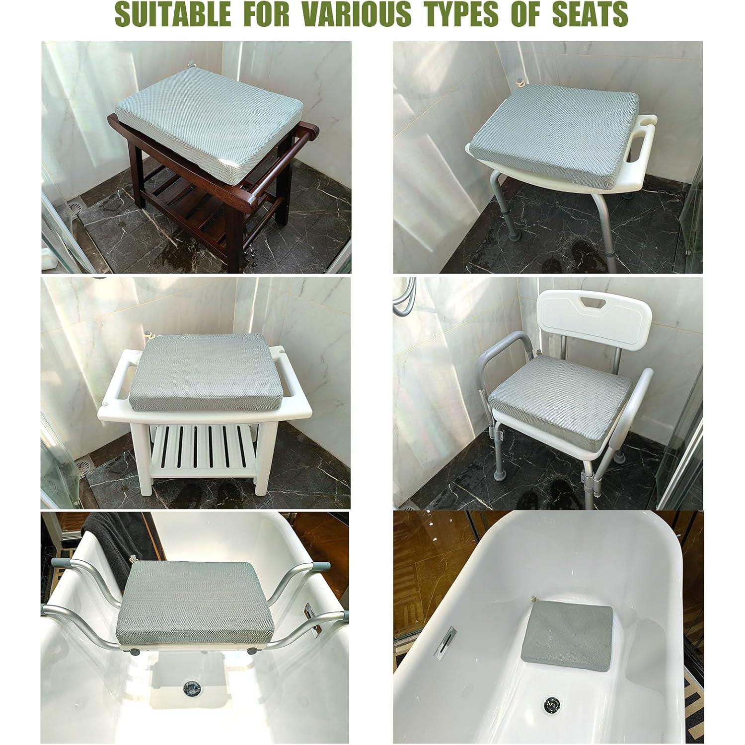 Cojín de Ducha Antideslizante Gwremzlox 40x30 cm Gris Claro