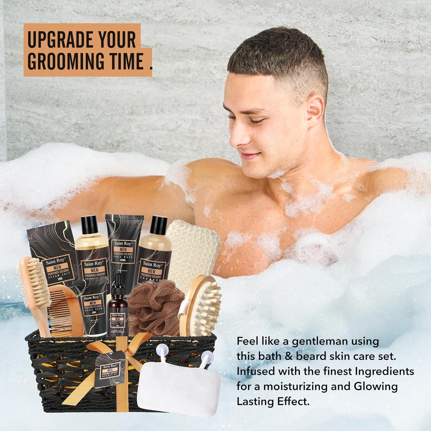 Set de Regalo de Spa para Hombre 14 Piezas - Perfume y Cuidado Personal