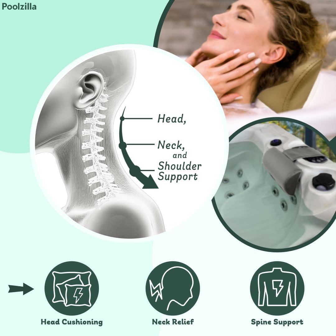 Almohada de Spa Poolzilla Gris con Peso - 50.8x27.9 cm