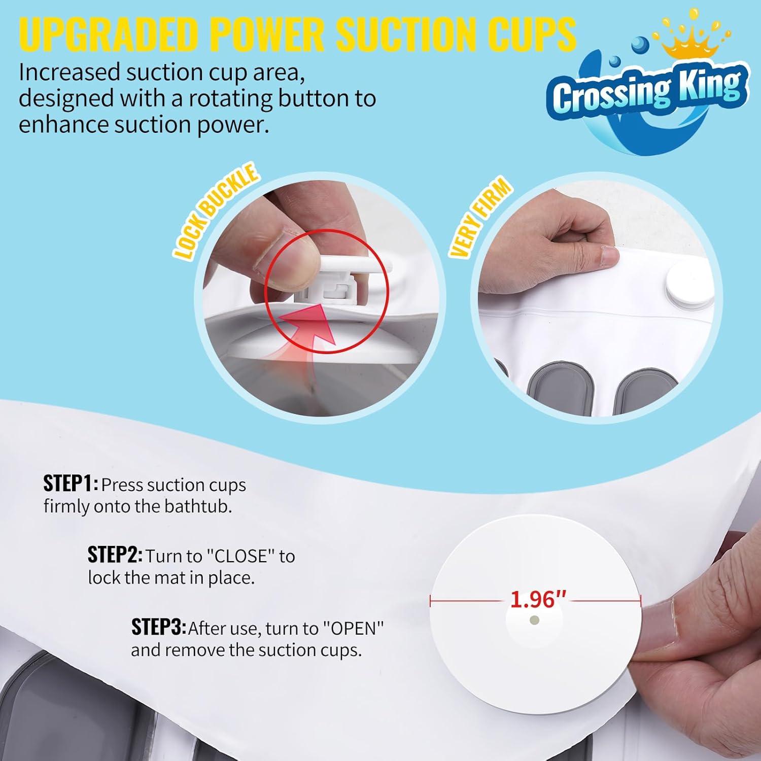 Alfombrilla de Baño de Burbujas Crossing King 114x43cm Gris