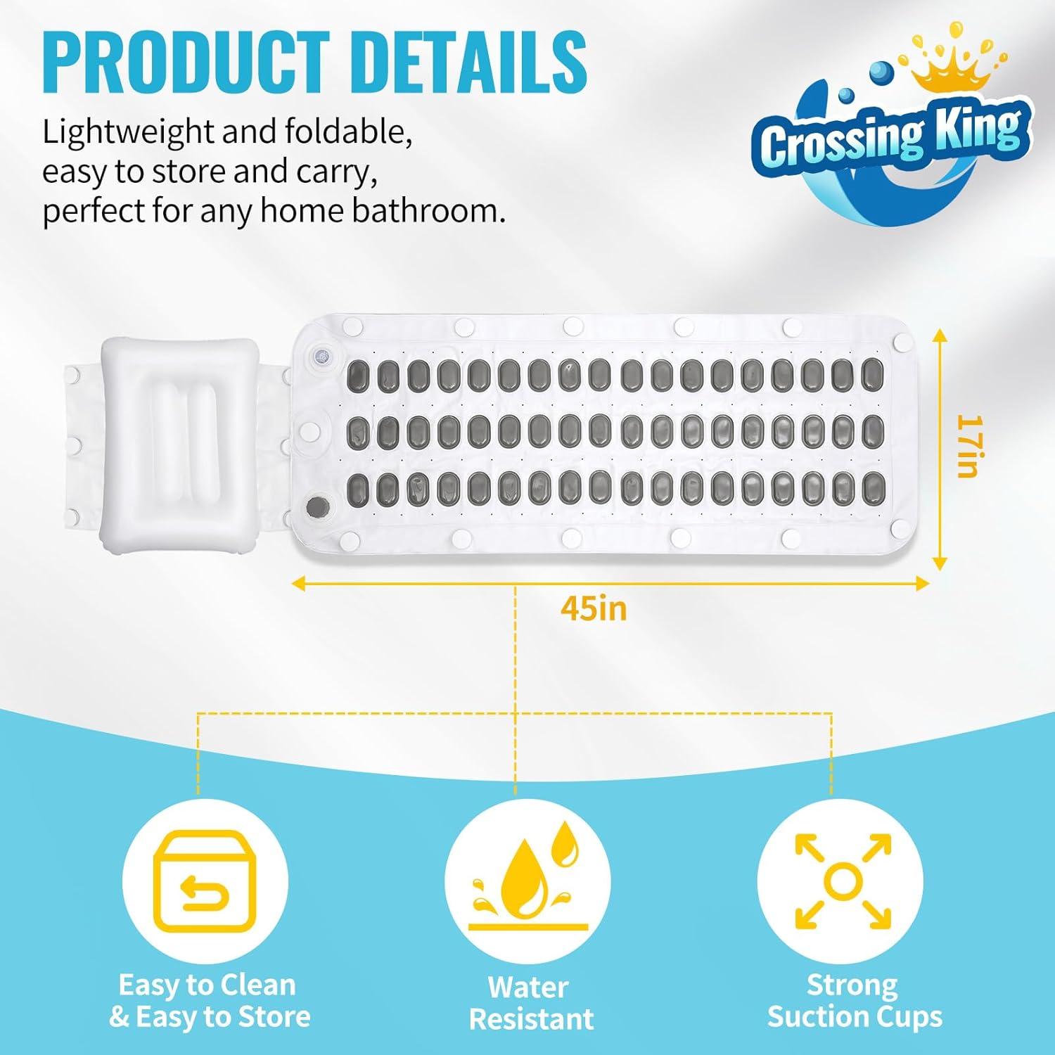 Alfombrilla de Baño de Burbujas Crossing King 114x43cm Gris