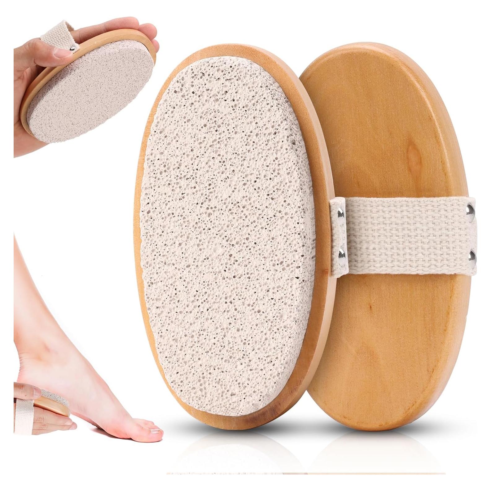 Piedra Pómez Exfoliadora SMAODSGN con Mango de Madera 12.95 cm