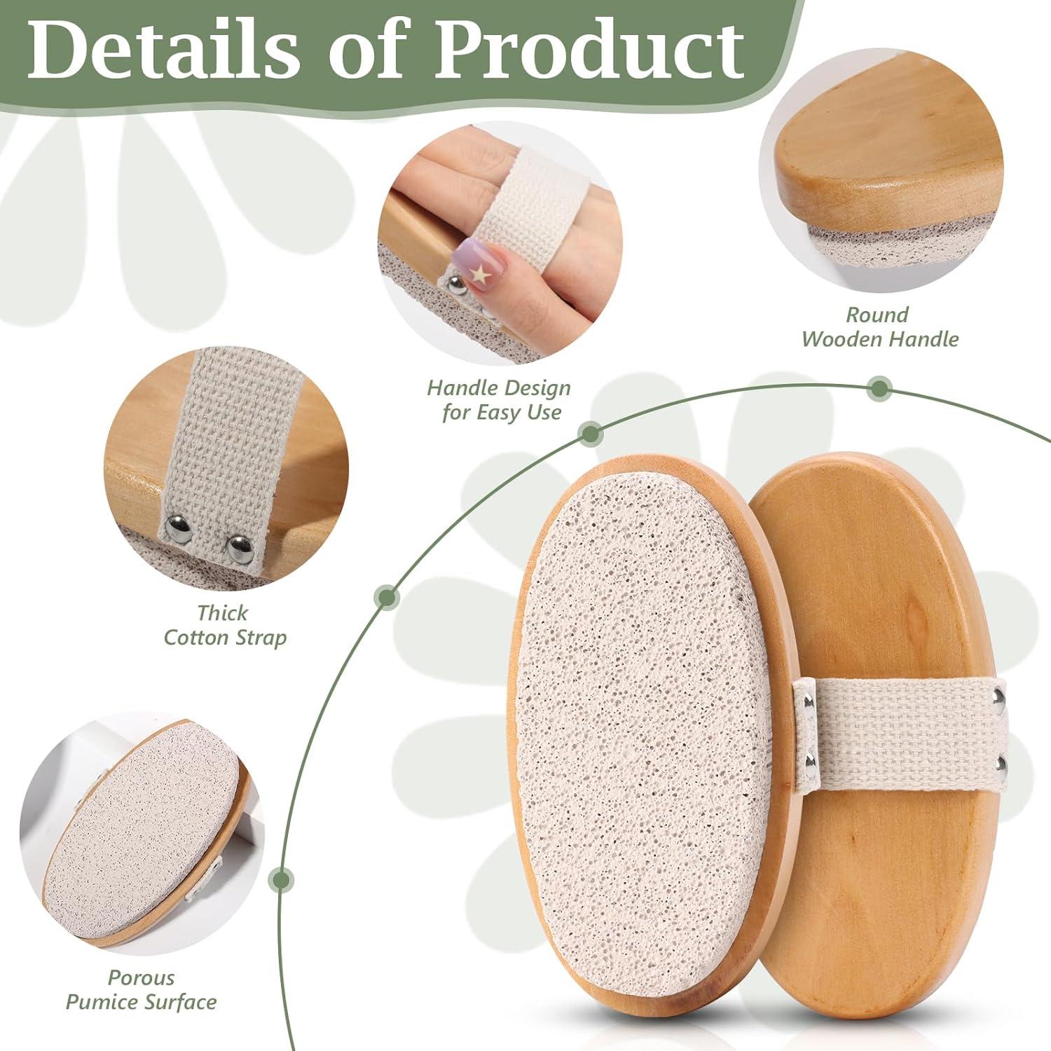 Piedra Pómez Exfoliadora SMAODSGN con Mango de Madera 12.95 cm