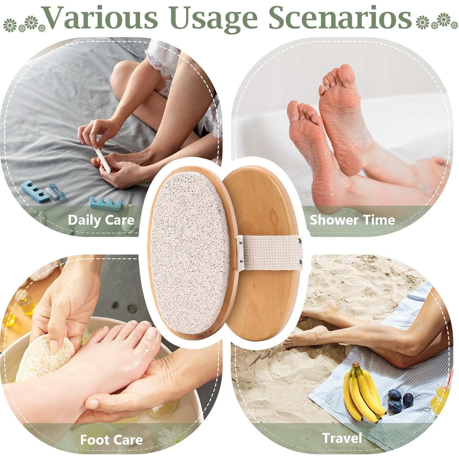 Piedra Pómez Exfoliadora SMAODSGN con Mango de Madera 12.95 cm