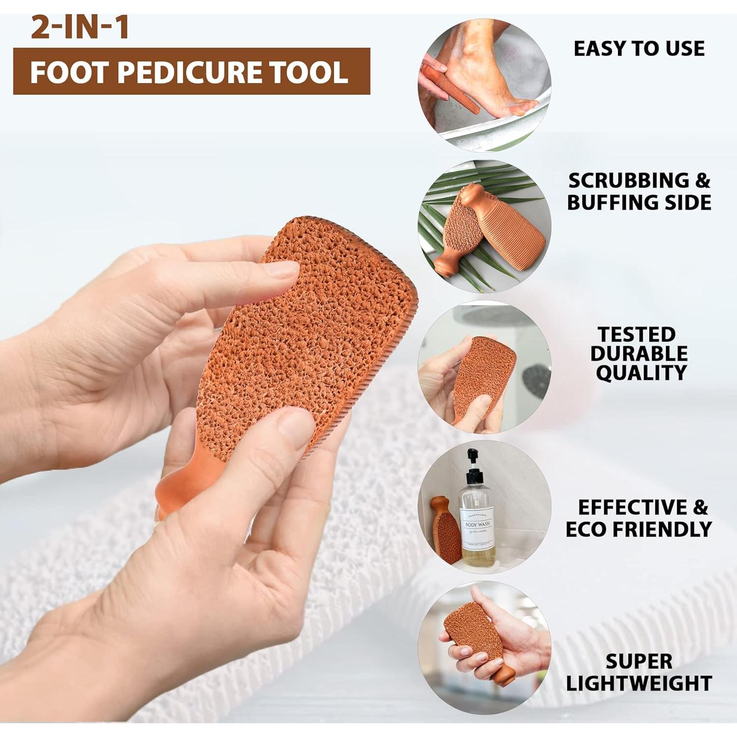 Piedra Pómez Exfoliante LOVE PUMICE Doble Grano 16.6cm