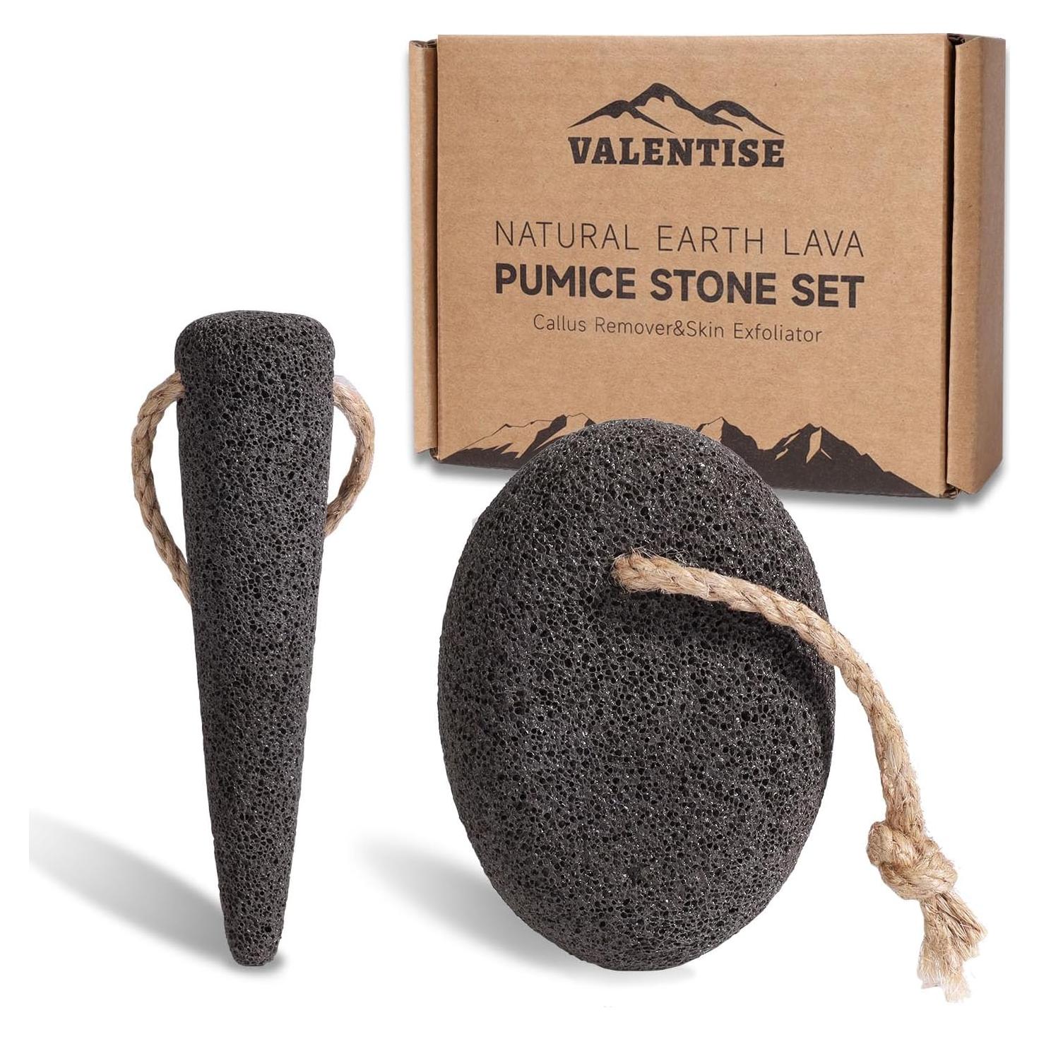 Juego de 2 Piedras Pómez Naturales VALENTISE para Pies