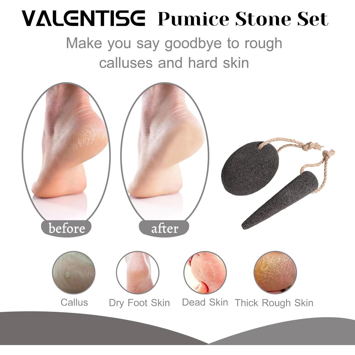 Juego de 2 Piedras Pómez Naturales VALENTISE para Pies