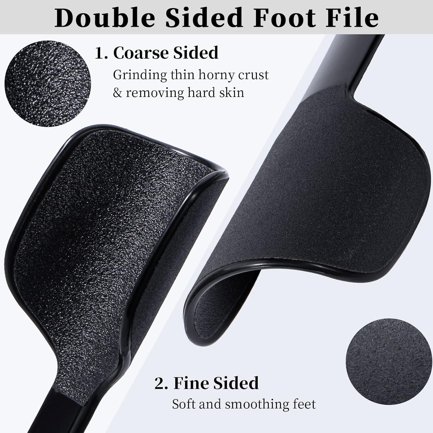 Lima de Pie Curvada Beomeen Doble Cara 2 Piezas Negro