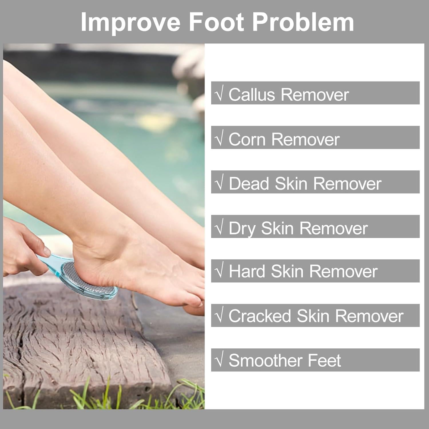 Lima para Pies 4 en 1 Beomeen - Exfoliante y Cepillo Ergonómico