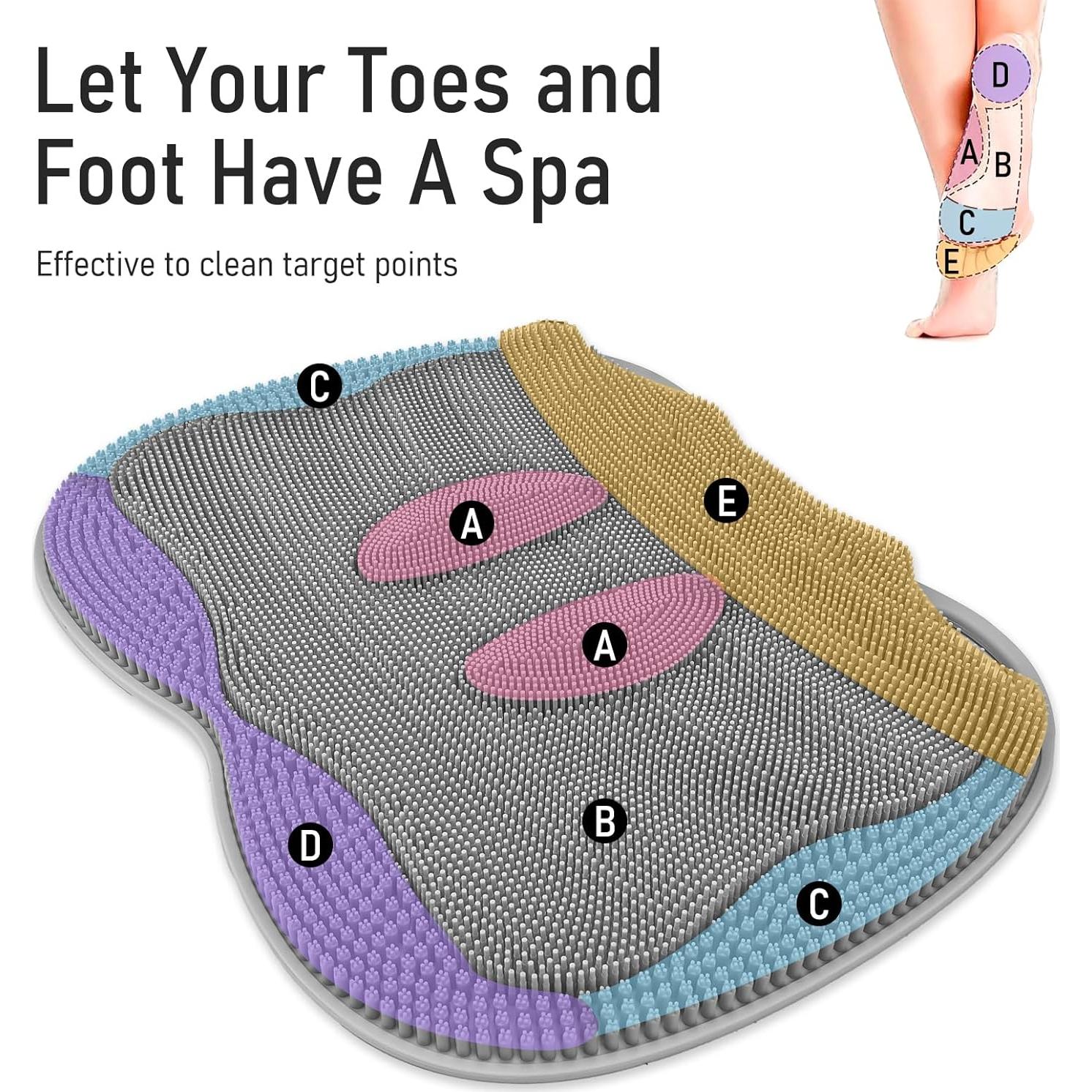 Alfombrilla de Ducha para Pies XL Hengzhi Gris 43x34 cm