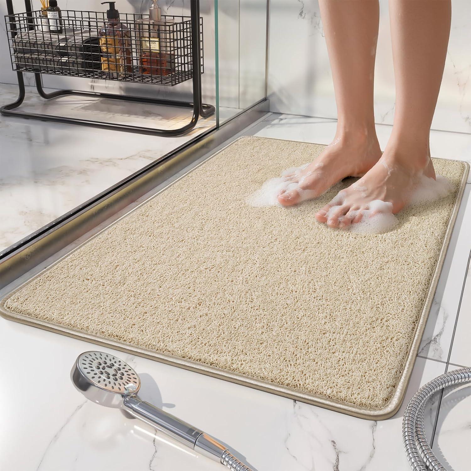Alfombra de Ducha Antideslizante QiCaiJia 40x60 cm Beige