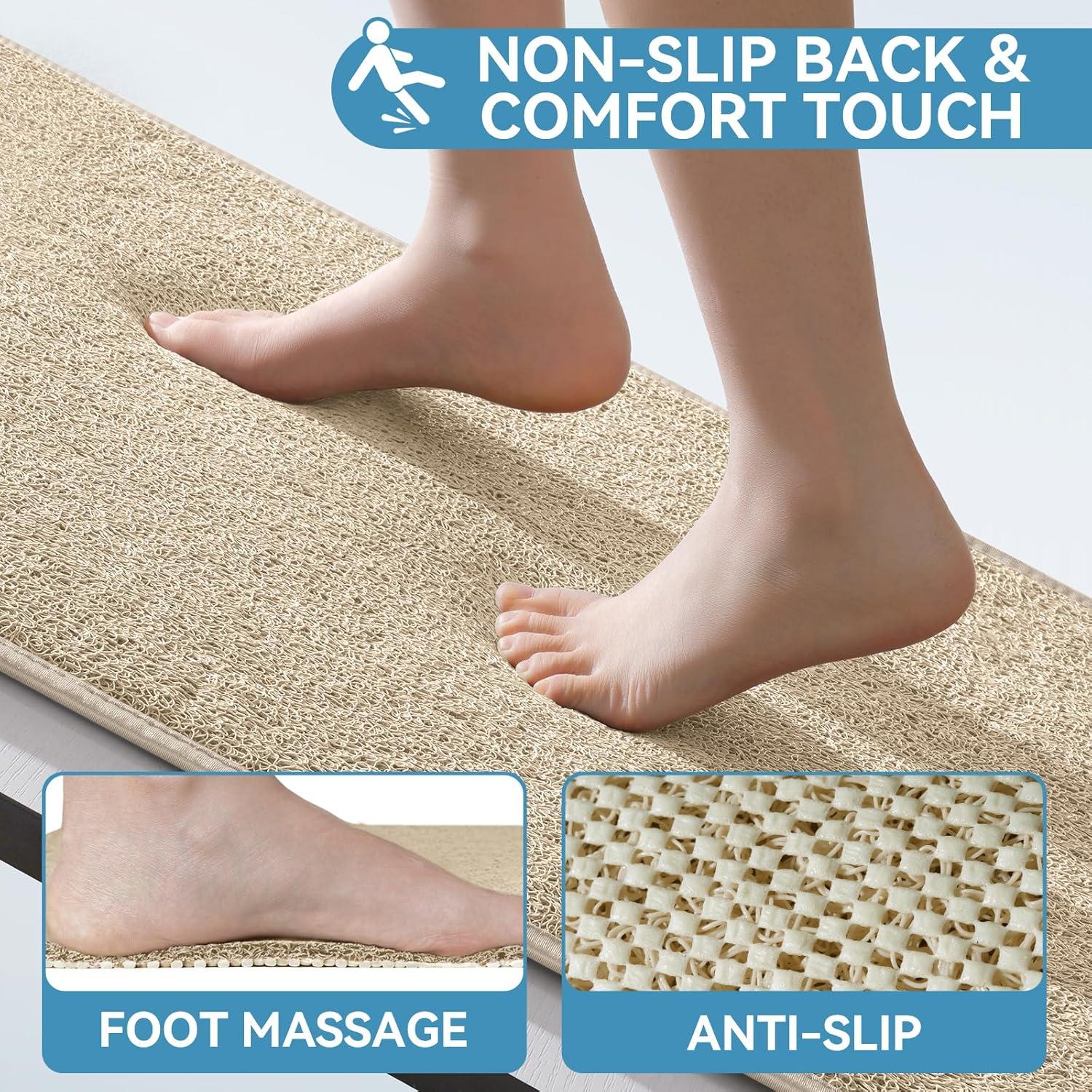 Alfombra de Ducha Antideslizante QiCaiJia 40x60 cm Beige