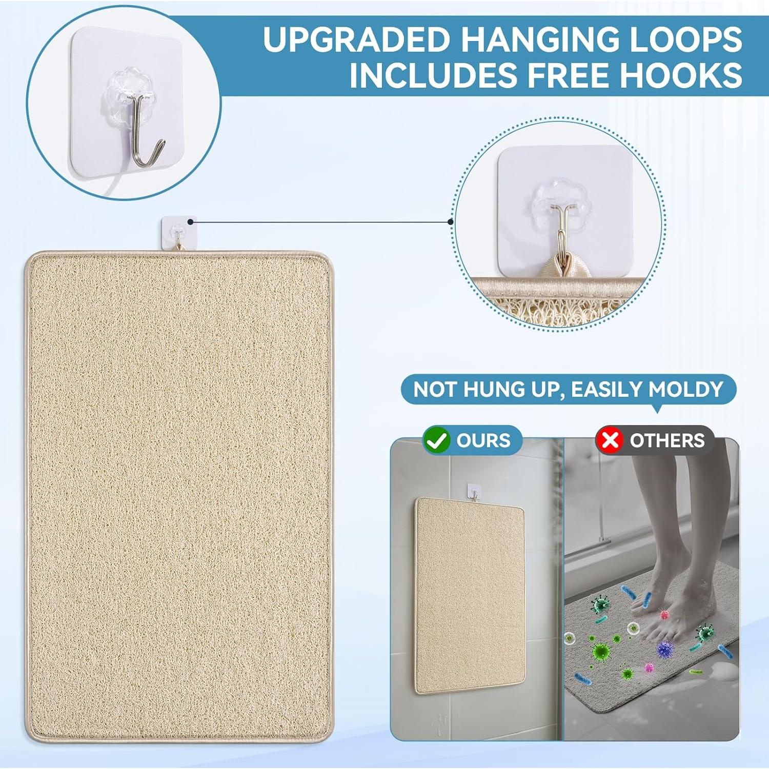 Alfombra de Ducha Antideslizante QiCaiJia 40x60 cm Beige