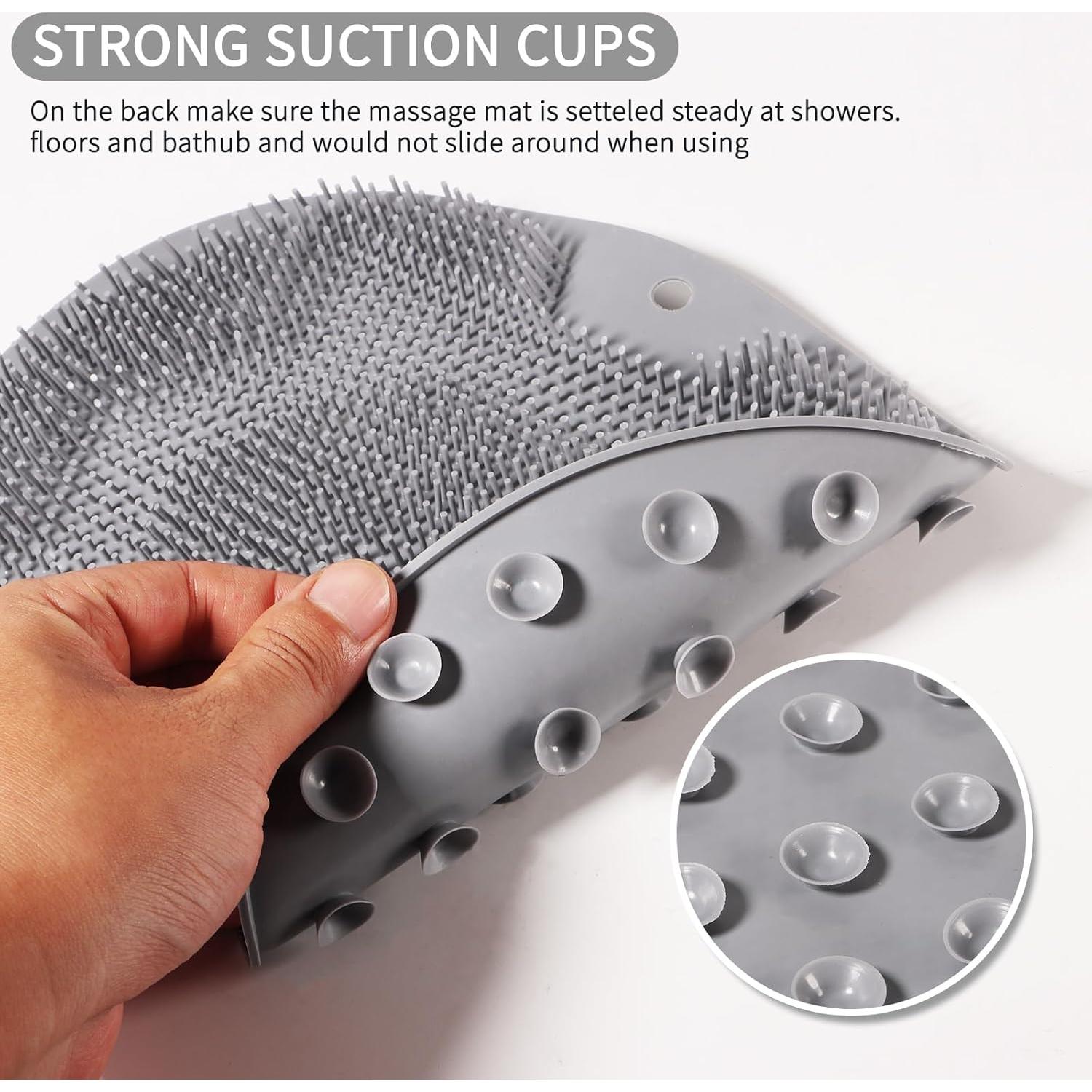 Fregador de pies de silicona RARKVEN - 3 Pack con ventosas