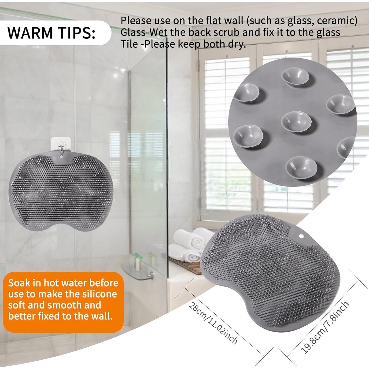 Fregador de pies de silicona RARKVEN - 3 Pack con ventosas