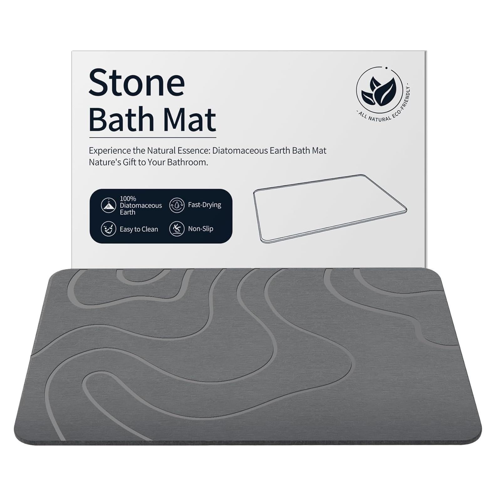 Alfombra de Baño Antideslizante ZIKIBL Diatomita 61x41cm Gris