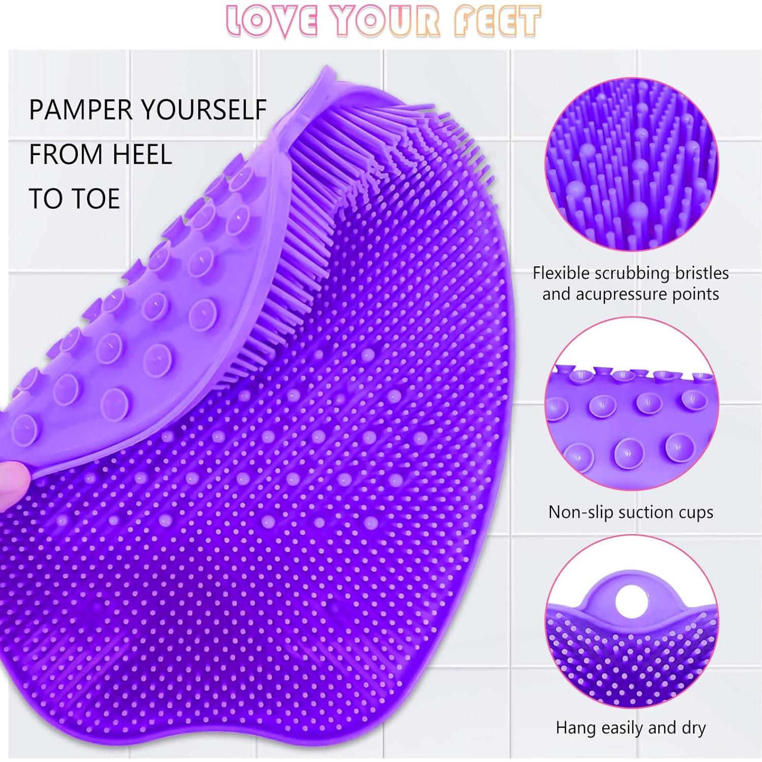 Alfombrilla Exfoliante para Pies AXLOFO XL Antideslizante Morado