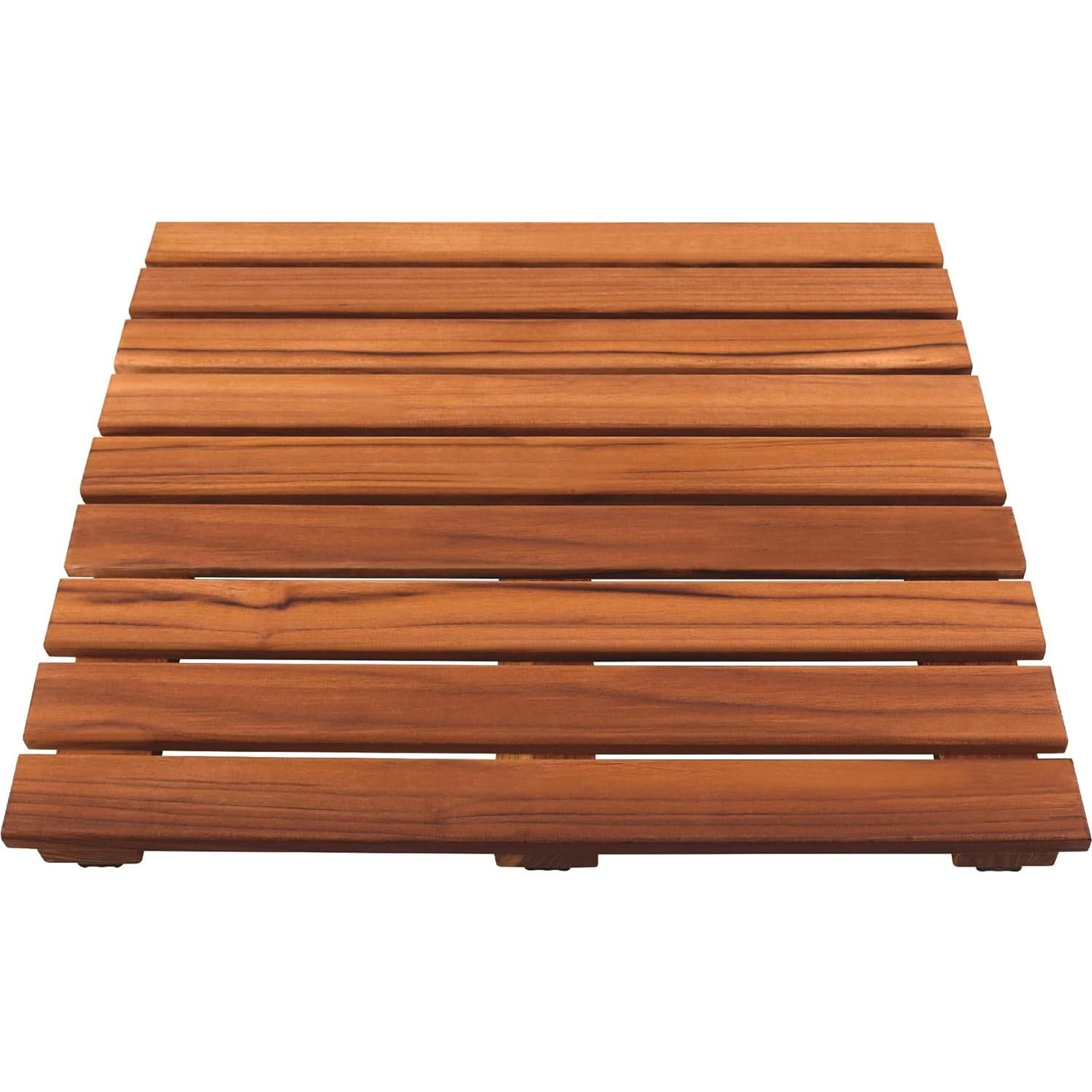 Alfombrilla de Ducha Antideslizante VaeFae Teak 50.8x50.8cm