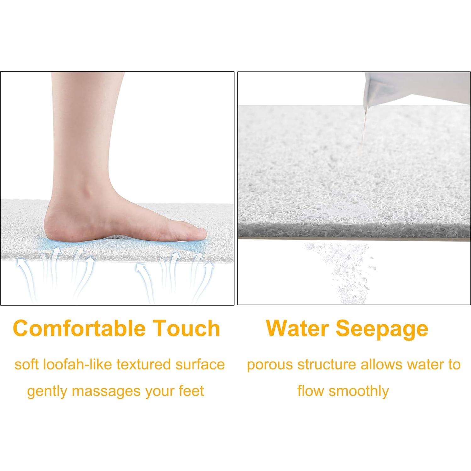 Alfombra Antideslizante para Ducha Leotruny 61x41cm PVC Blanco