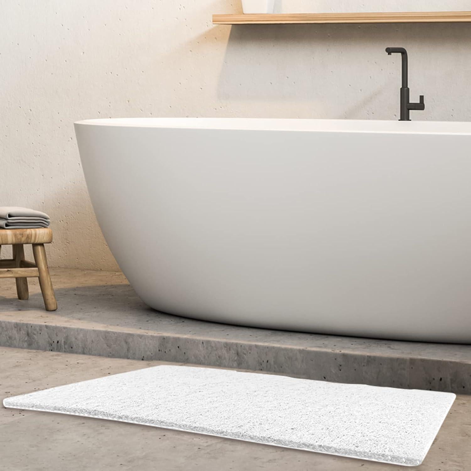 Alfombra Antideslizante para Ducha Leotruny 61x41cm PVC Blanco