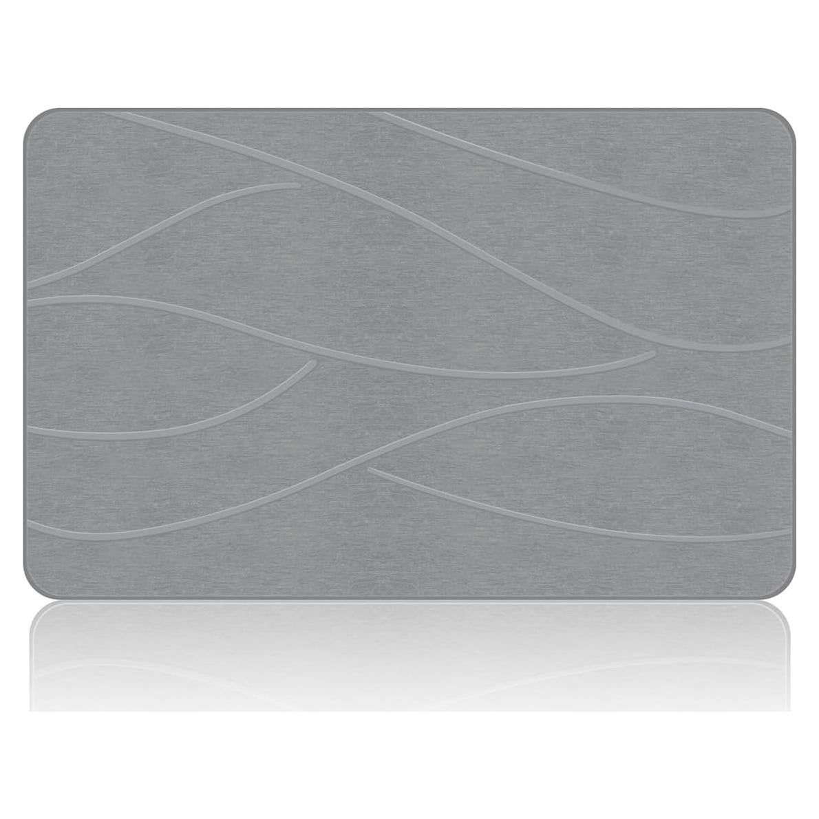 Alfombra de Baño de Piedra Veeloim 61x41 cm Gris Antideslizante