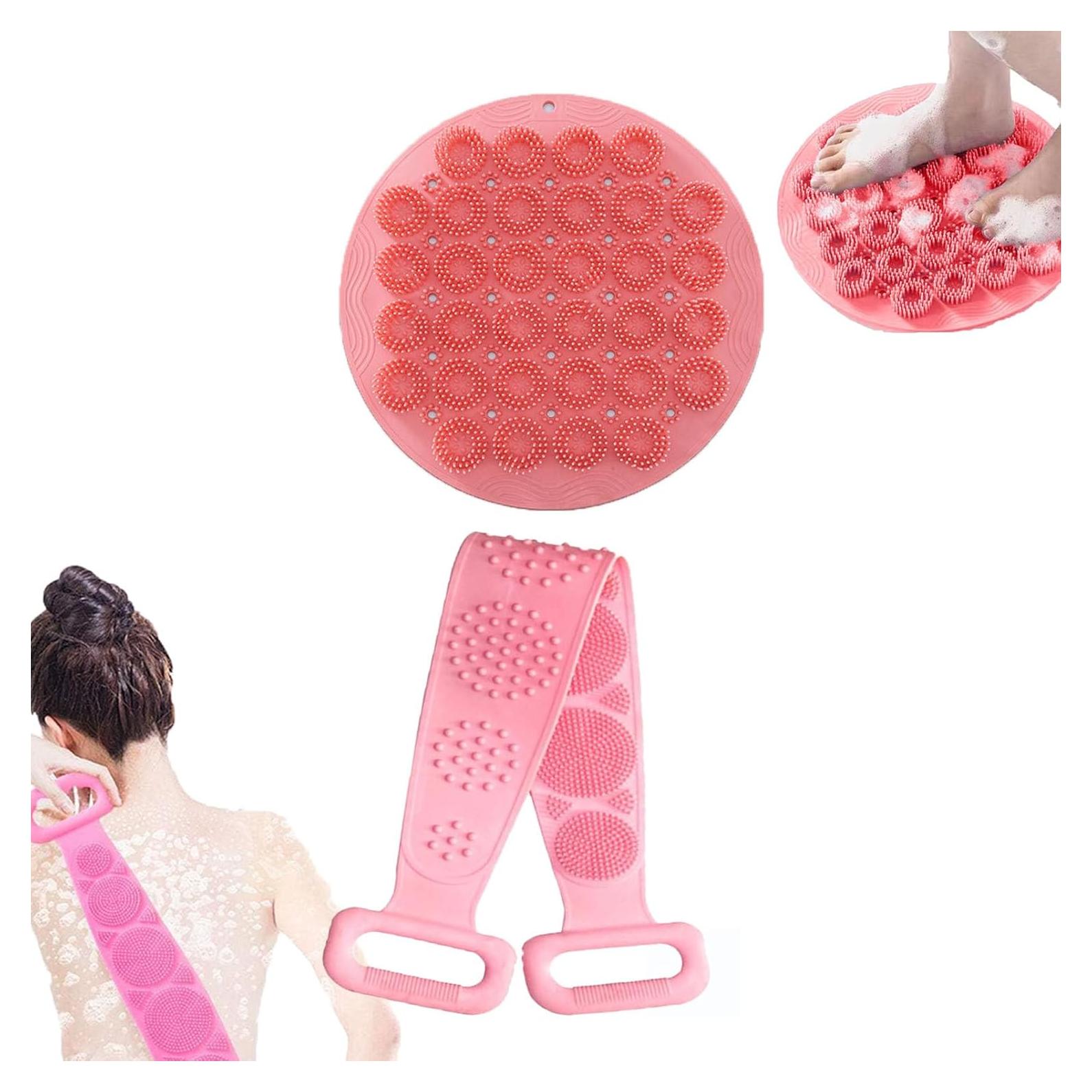 Juego de Exfoliadores Tochinkar para Ducha - Espalda y Pies Rosa