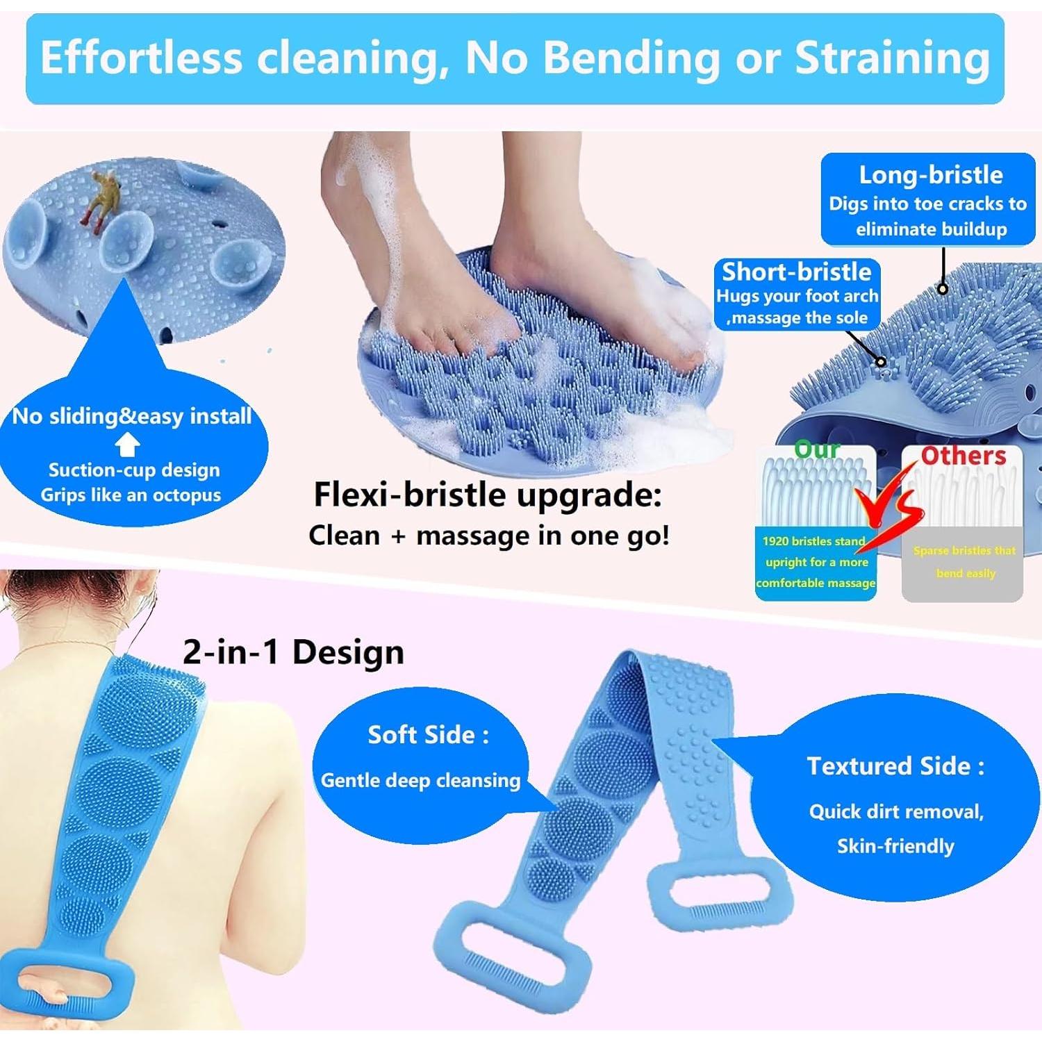 Juego de Exfoliadores Tochinkar para Ducha - Espalda y Pies Rosa