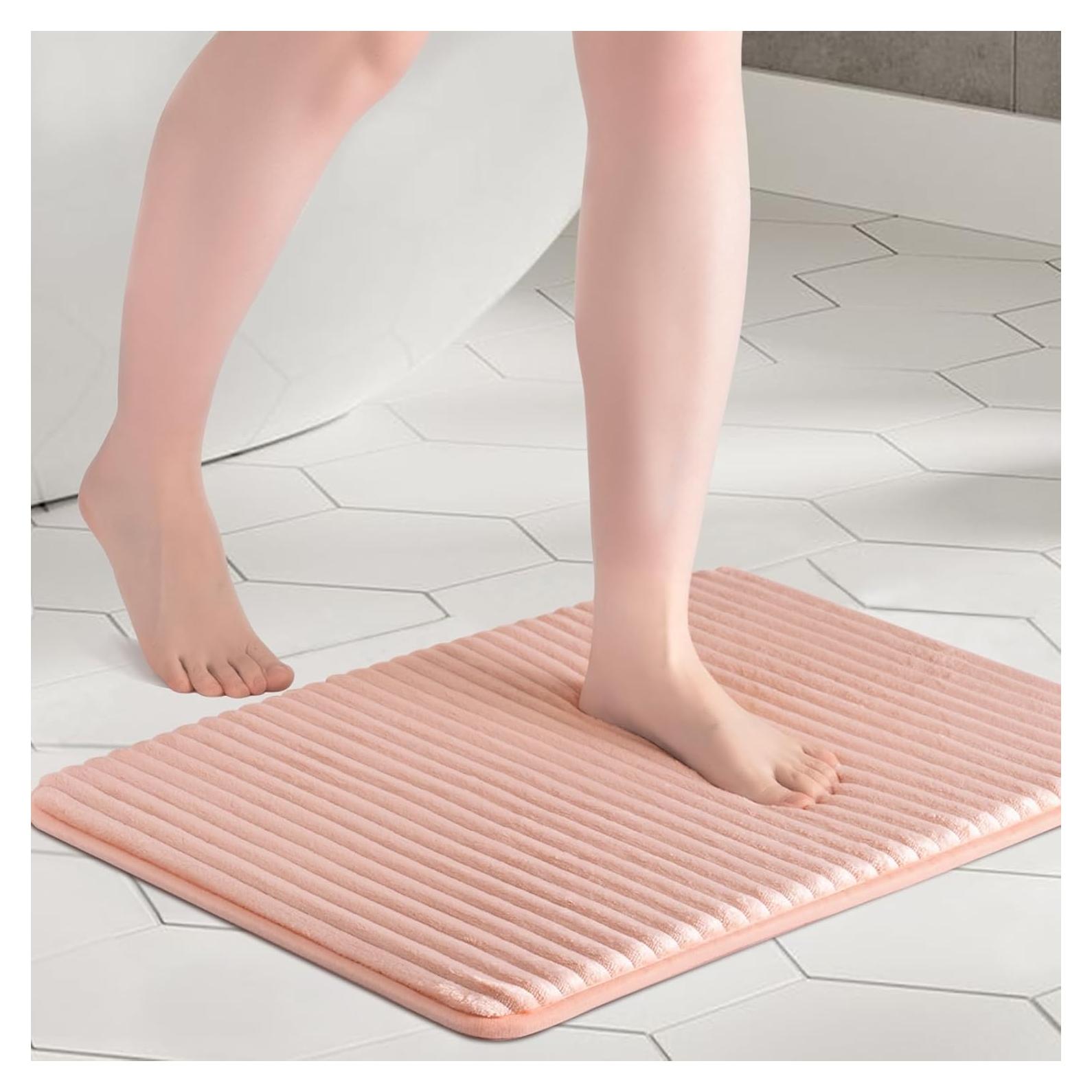 Alfombrilla de Baño FRESHMINT Espuma de Memoria 46x61 cm Rosa