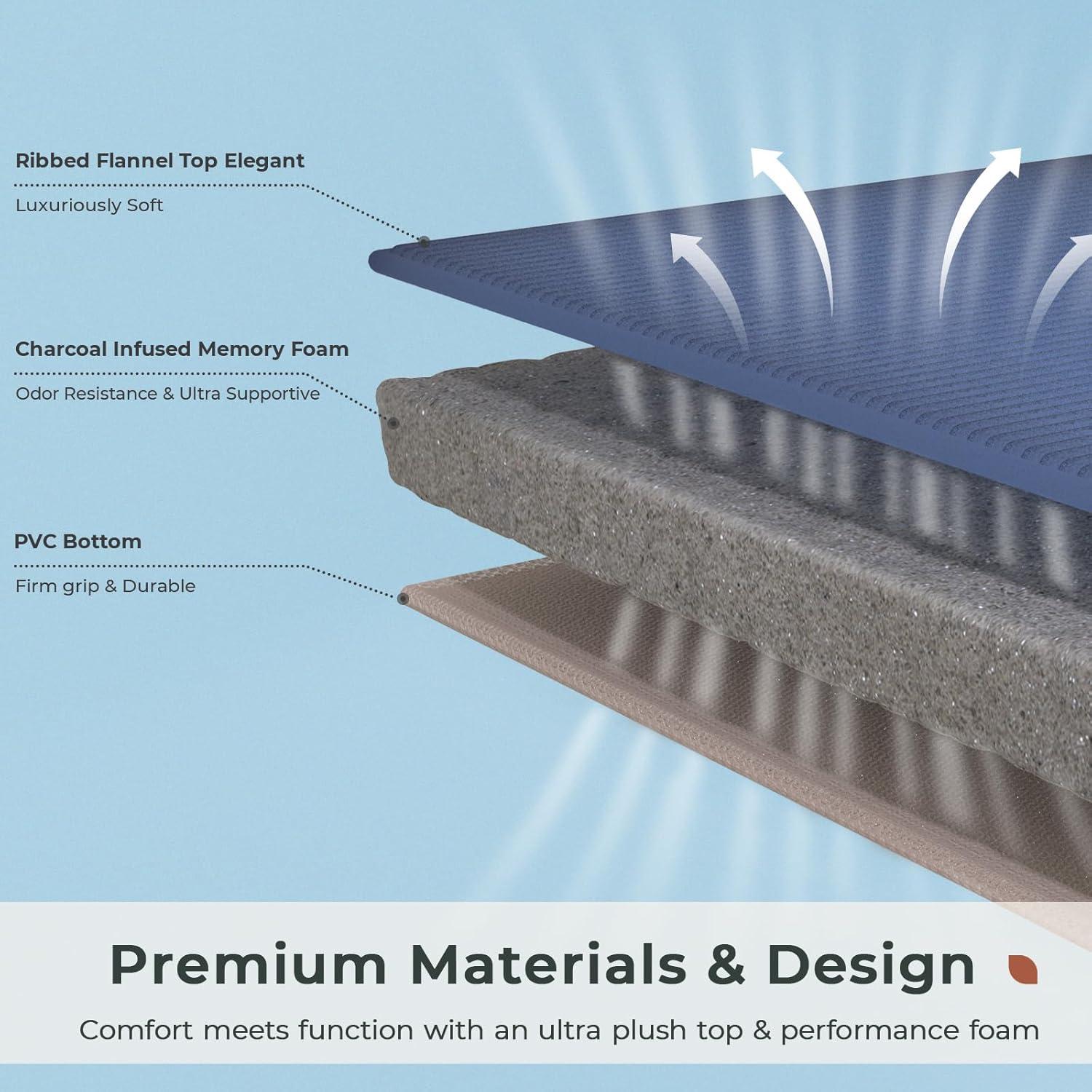 Alfombrilla de Baño FRESHMINT Espuma de Memoria 46x61 cm Rosa