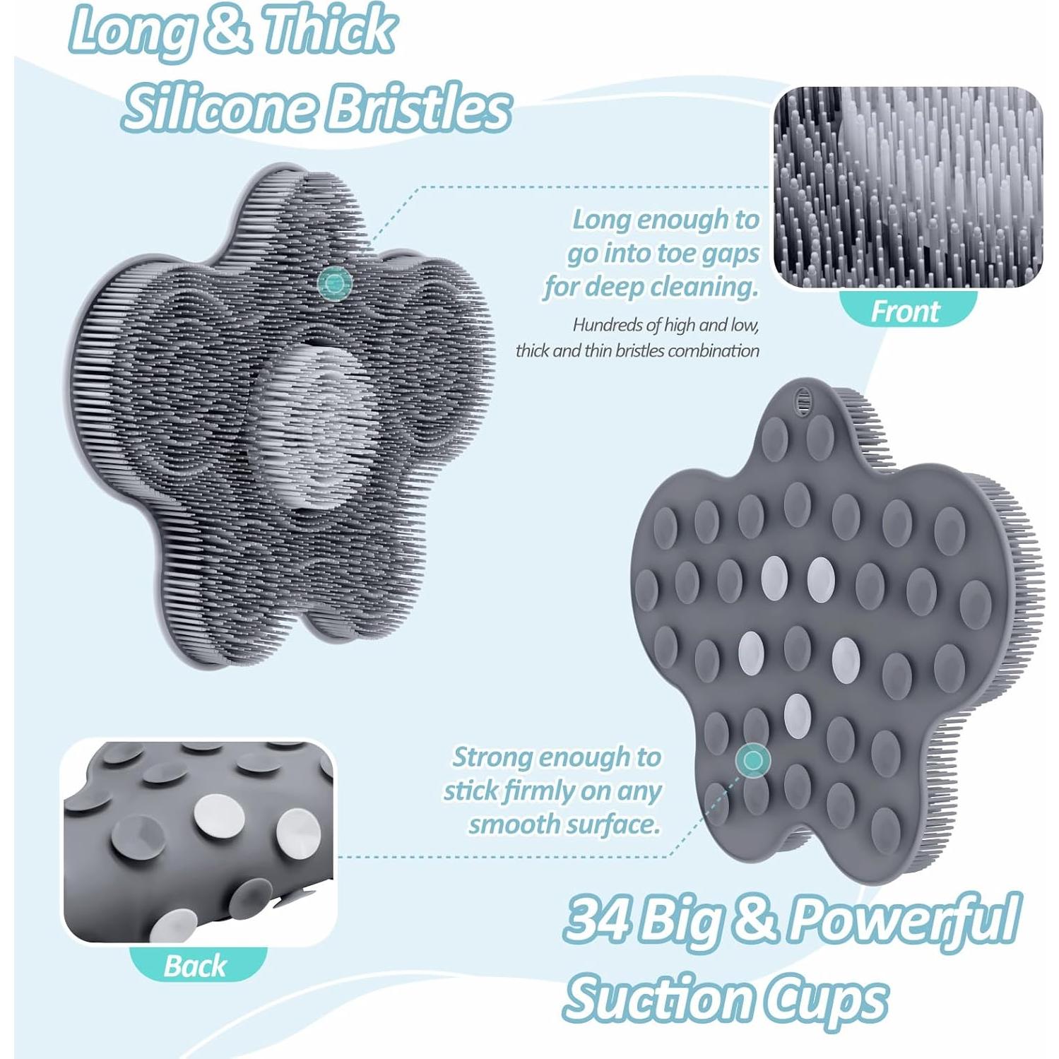 Juego de Estera Exfoliadora y Exfoliador Corporal GEENOA Gris