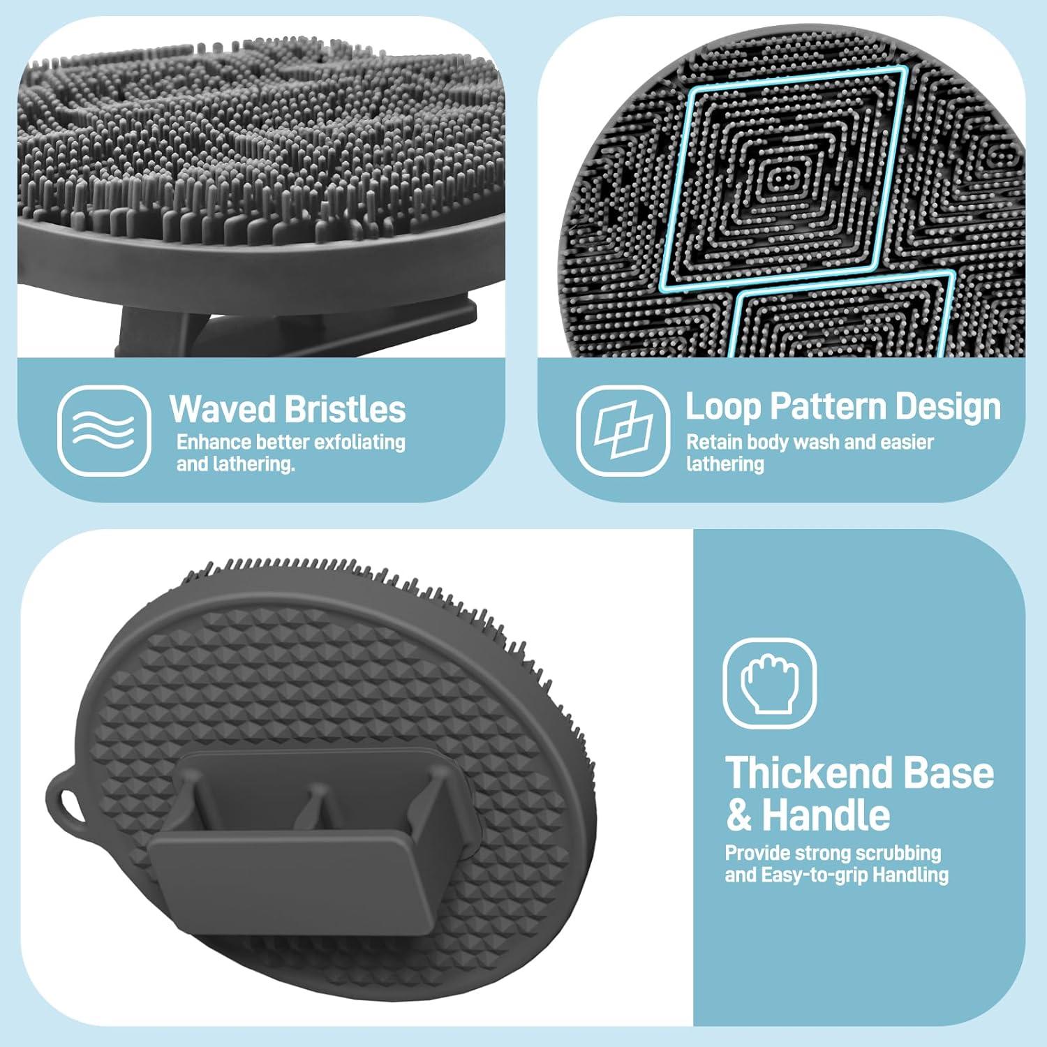 Juego de Estera Exfoliadora y Exfoliador Corporal GEENOA Gris