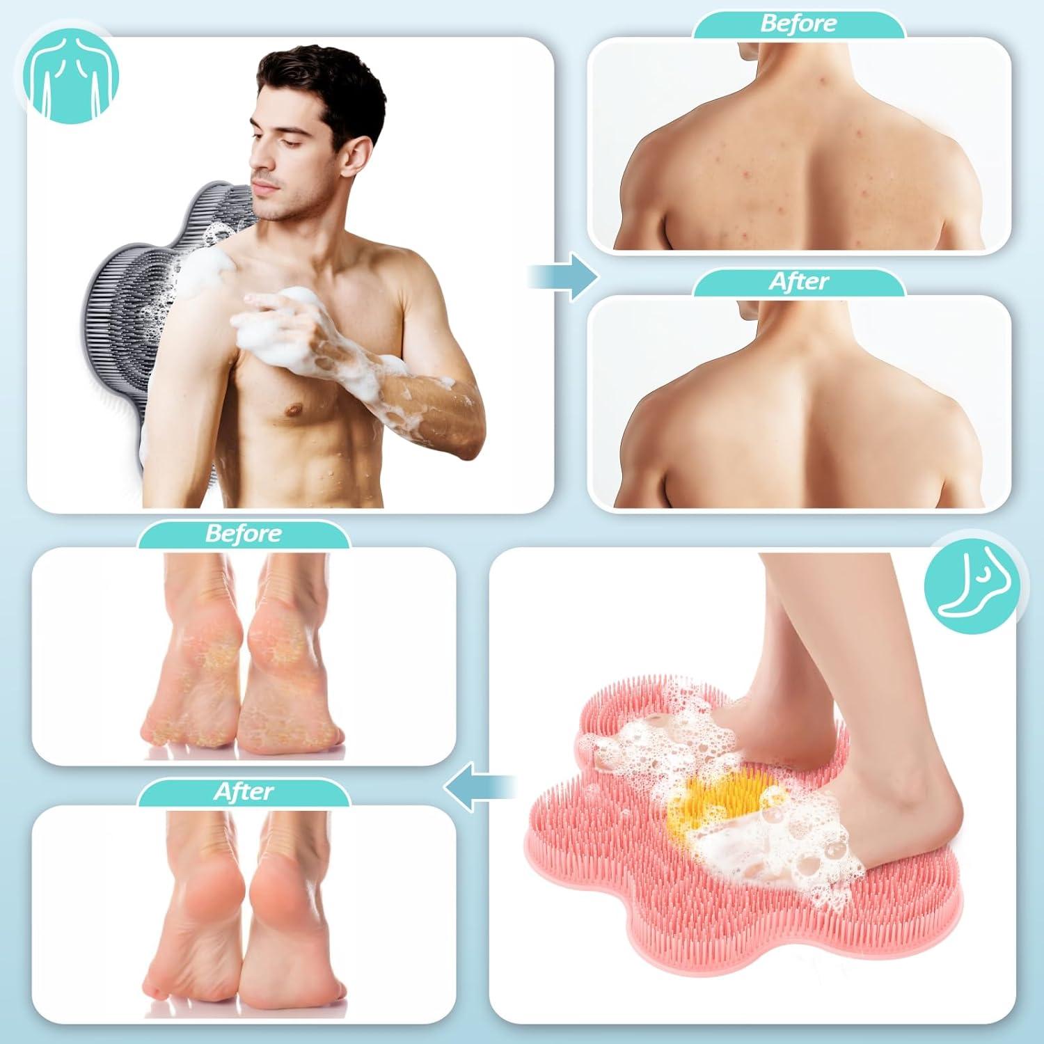 Juego de Estera Exfoliadora y Exfoliador Corporal GEENOA Gris