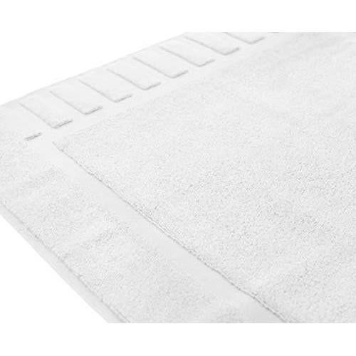 Juego de 6 alfombrillas de baño White Classic 56x86 cm algodón