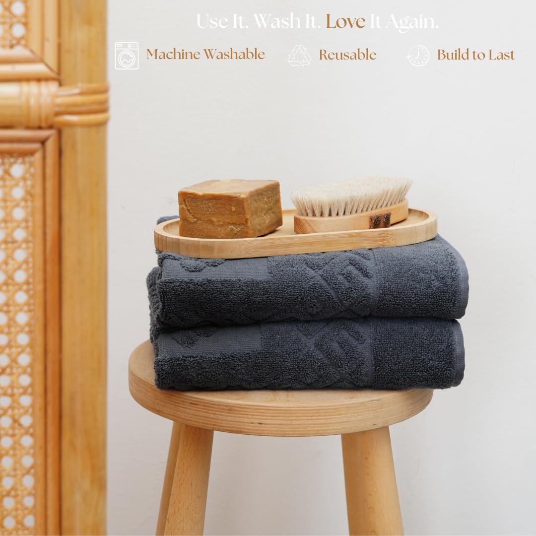 Toallas de Baño de Algodón Turco Marmaris Co. - 2 Piezas Gris