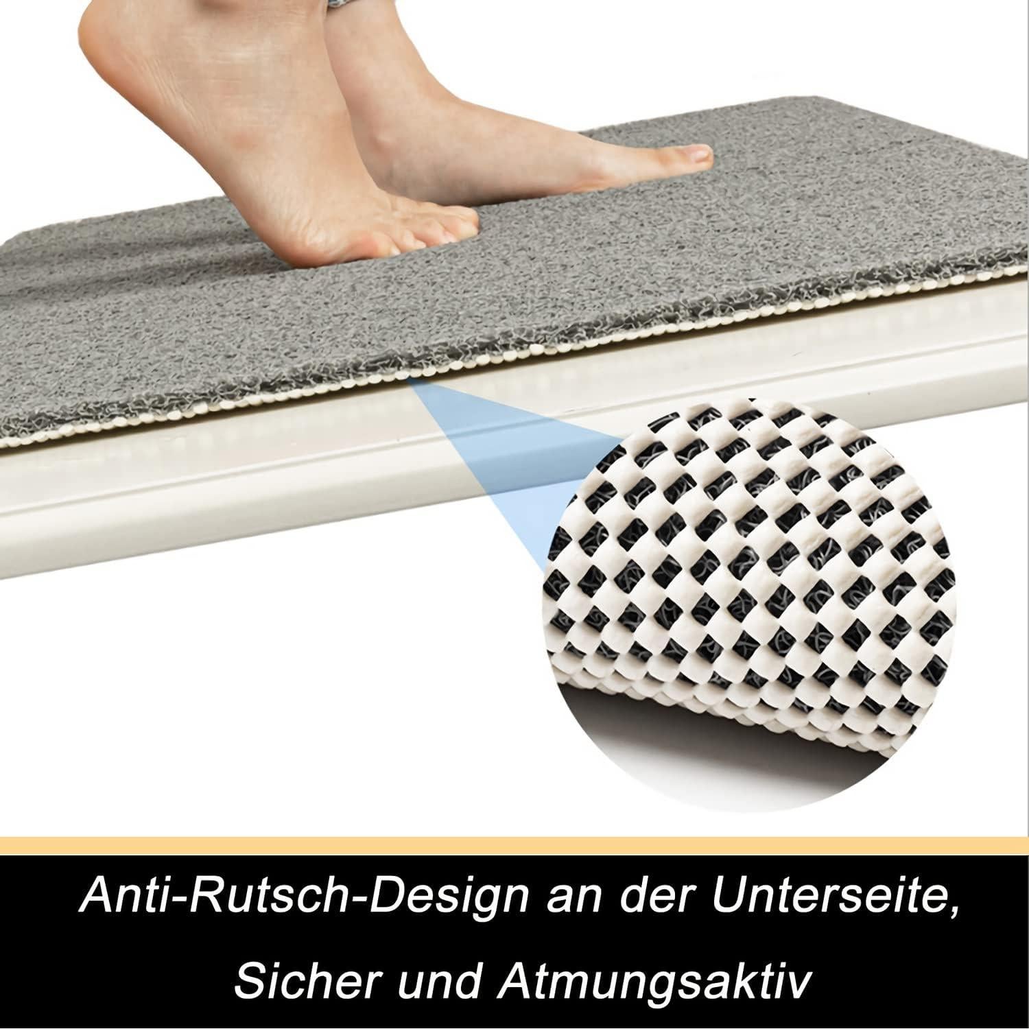 Alfombra de Ducha Antideslizante ROIMOE 81.3x40.6cm PVC Gris