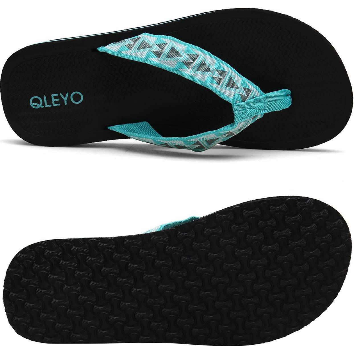 Sandalias de Playa para Mujeres QLEYO, Chanclas Comodas 8