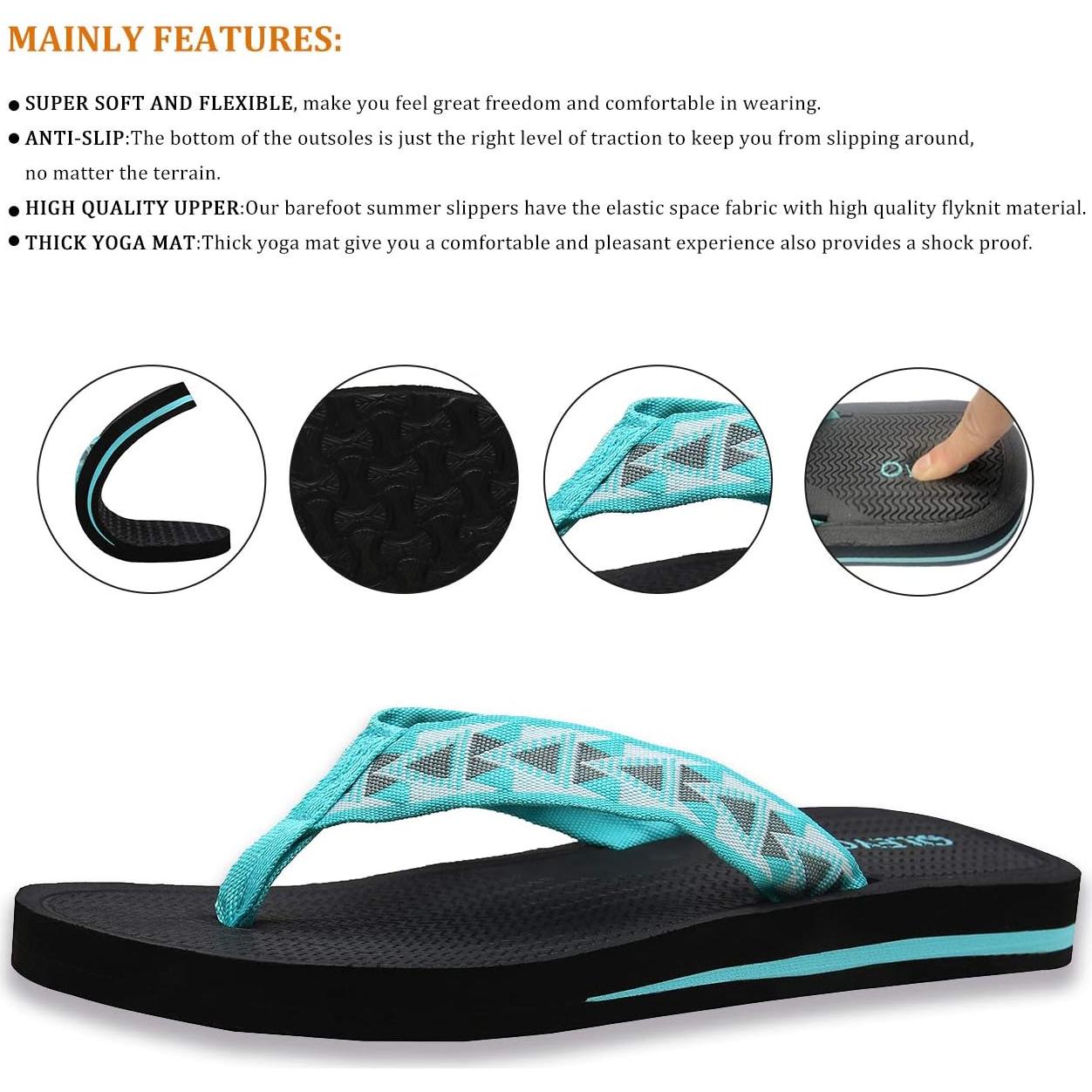 Sandalias de Playa para Mujeres QLEYO, Chanclas Comodas 8