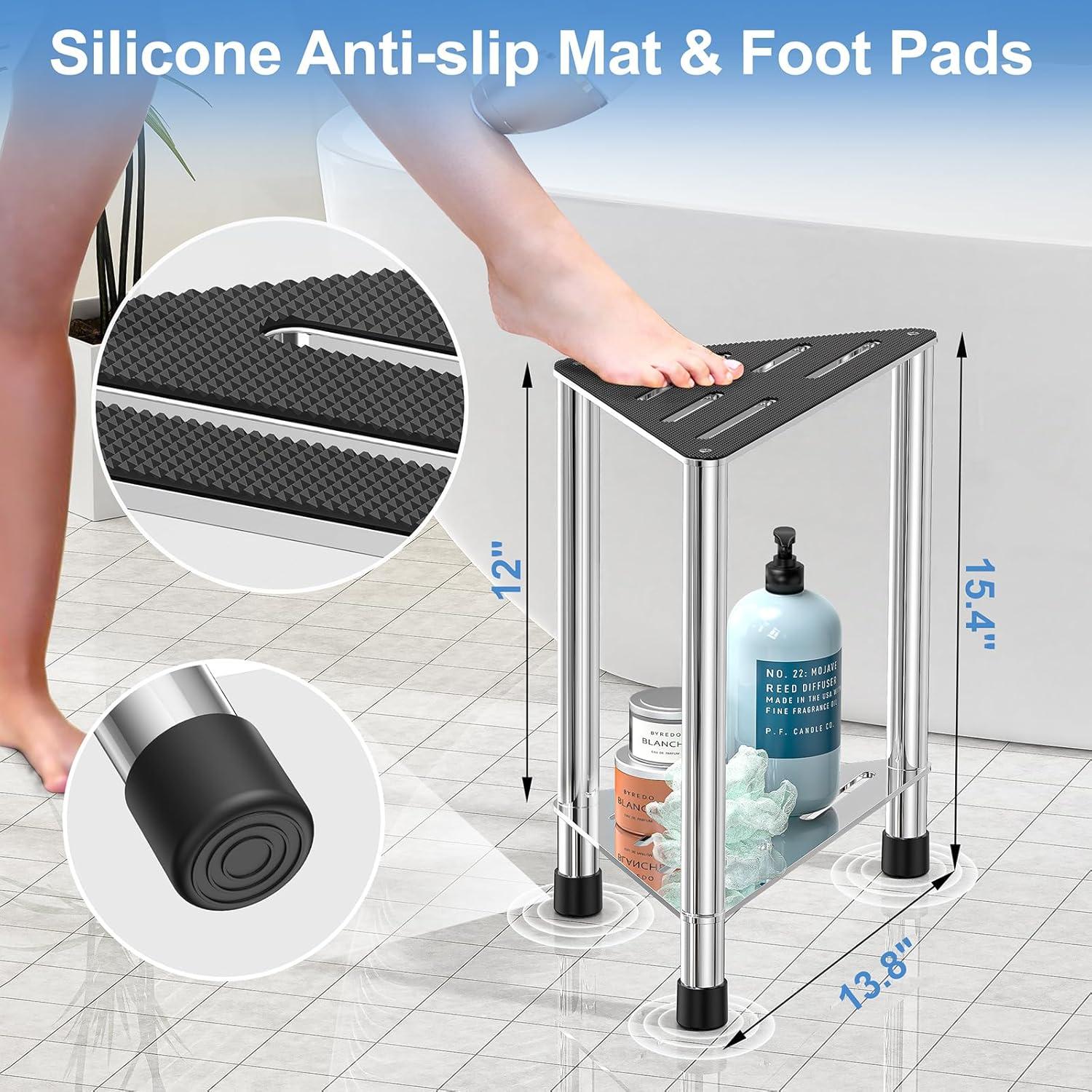 Taburete de Ducha LarFaFa Acero Inoxidable 39.1 cm Antideslizante