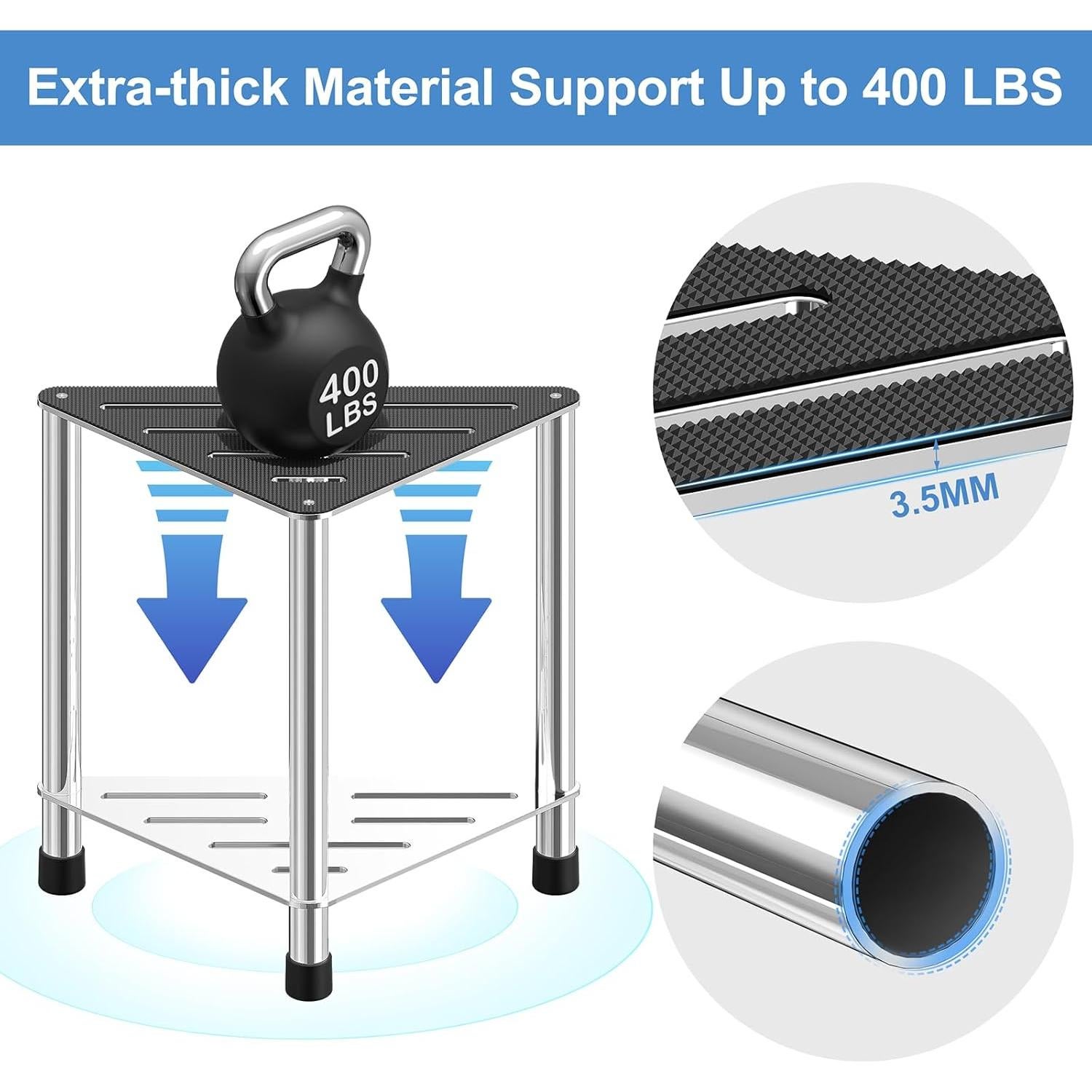 Taburete de Ducha LarFaFa Acero Inoxidable 39.1 cm Antideslizante