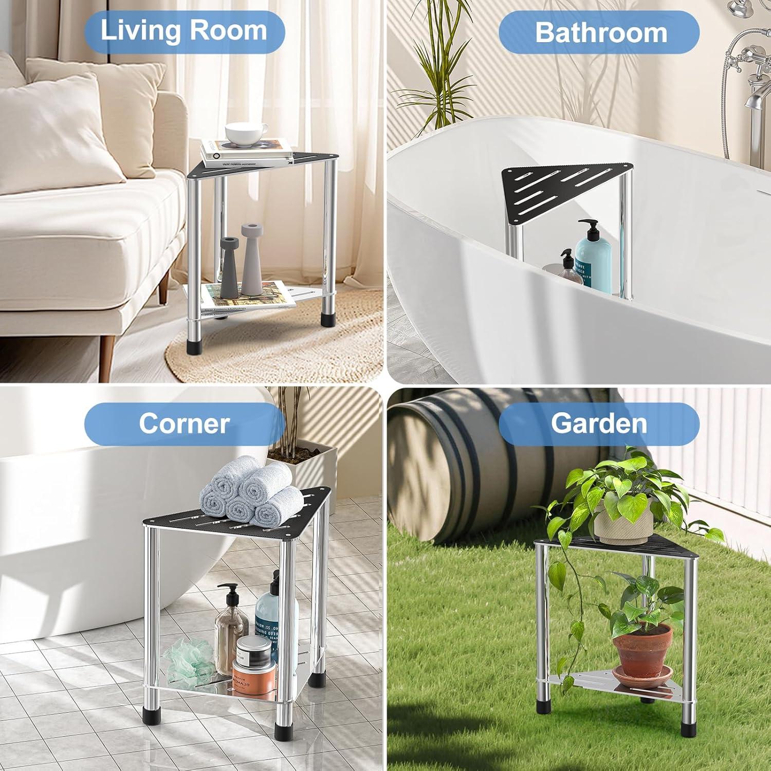 Taburete de Ducha LarFaFa Acero Inoxidable 39.1 cm Antideslizante