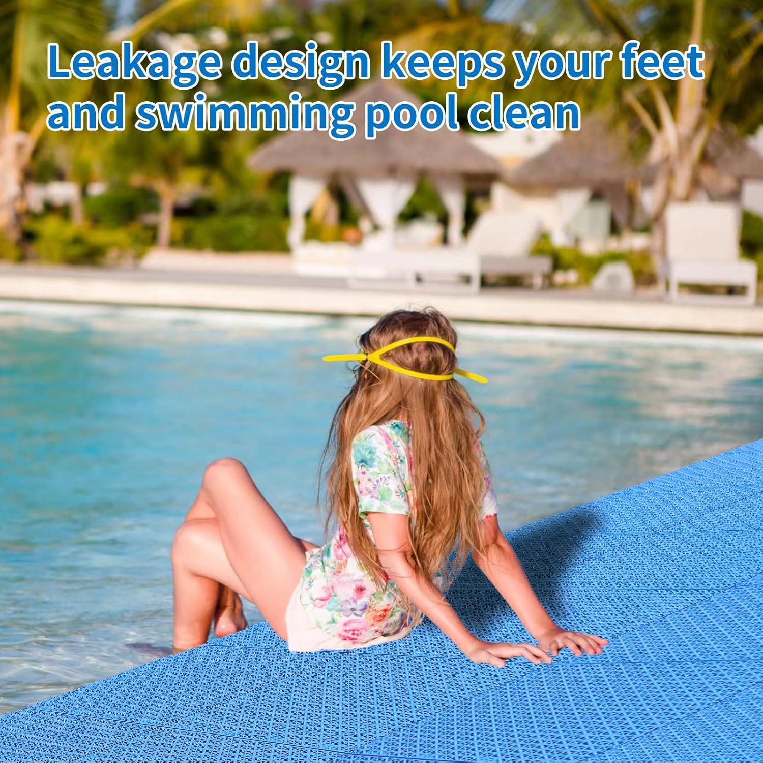 Alfombra de Drenaje para Piscina KEOHOLI 16 Piezas 26.2x26.2cm